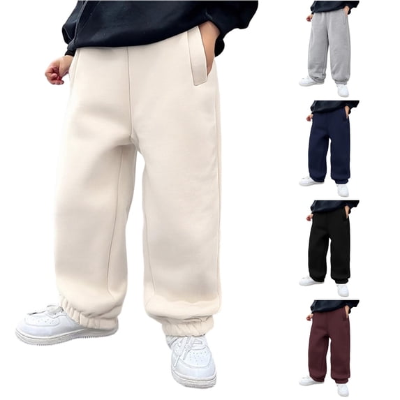 Shachafan Boys Jogger Pants Winter Thermal Sweatpants With Elastic Waistband For Casual Outdoor Sports Play Baby Girl Clothes 6 to 12 Months