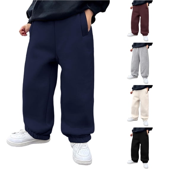 Shachafan Boys Jogger Pants Winter Thermal Sweatpants With Elastic Waistband For Casual Outdoor Sports Play Baby Girl Clothes 6 to 12 Months