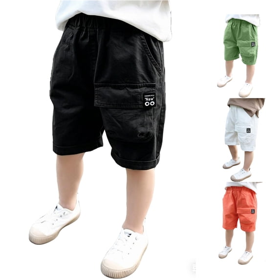 Shachafan Boys Summer Shorts Casual Cargo Pants For Toddler Kids Outdoor Playwear Soft Breathable Elastic Waistband Basketball Pants Men
