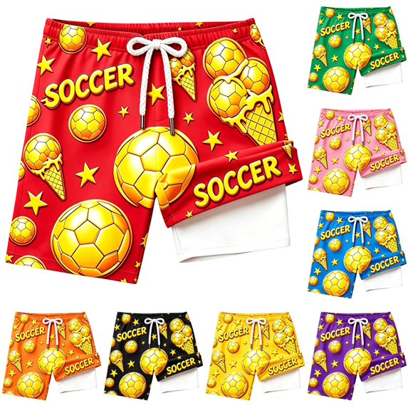 Shachafan Boys Swim Trunks With And Ice Print Double Layer Design For Kids Summer Beach Wear Swimming Suit for Boys