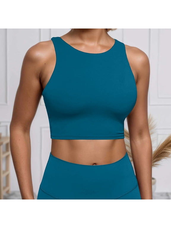 Built In Padded Top Racerback Vest Sports Bra Open Back Top Men