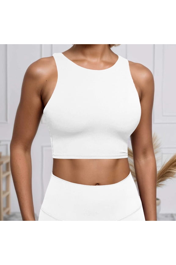 Built In Padded Top Racerback Vest Sports Bra Open Back Top Men