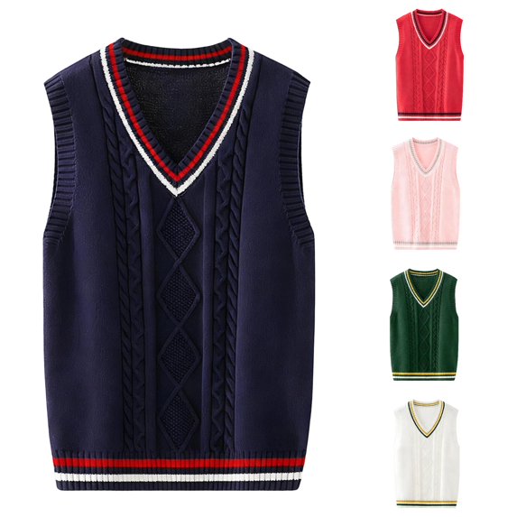 Shachafan Classic V Neck School Sweater Vest For Girls Knit Cardigan For Big Kids And Comfortable Academic Style Pullover Boys Sweater Jacket