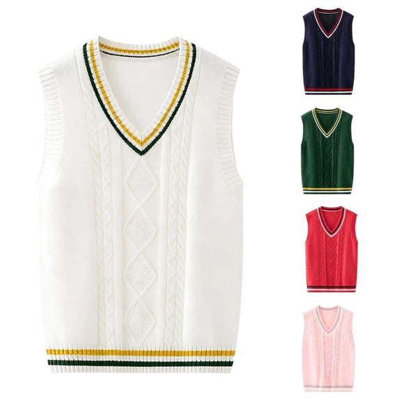 Shachafan Classic V Neck School Sweater Vest For Girls Knit Cardigan For Big Kids And Comfortable Academic Style Pullover Boys Sweater Jacket