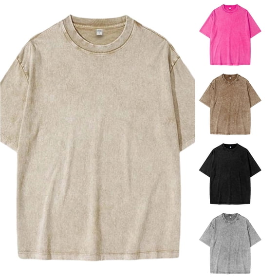 Shachafan Distressed Washed Style Basic Crewneck Tee Shirt For Boys Casual Everyday Wear Comfortable Blend Top Top Kid