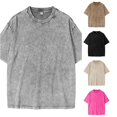 thumbnail image 1 of Shachafan Distressed Washed Style Basic Crewneck Tee Shirt For Boys Casual Everyday Wear Comfortable Blend Top Top Kid, 1 of 4