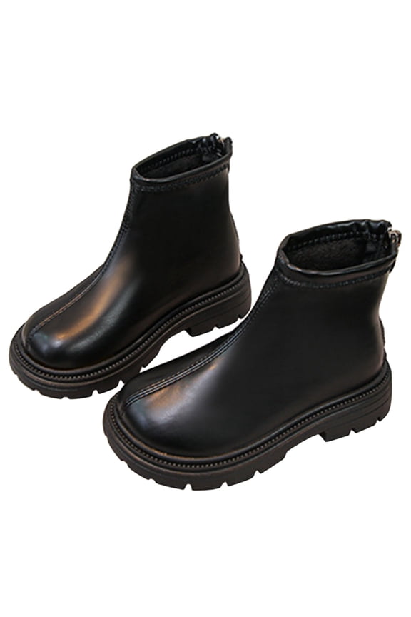 Fashionable Girls Mid Calf Boots Comfortable Winter Footwear For Teen Youth Casual Wear Durable Leather Design Girl Bling Boots High Boots Size 6