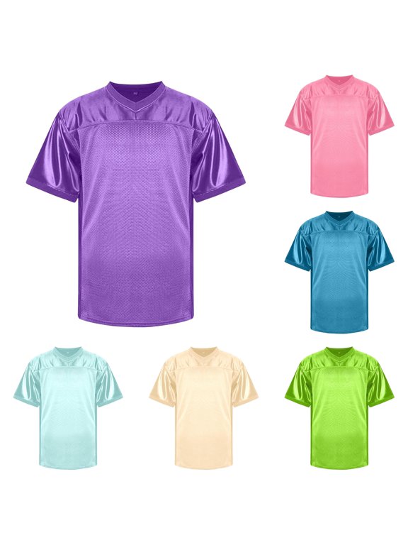 Football Mesh Practice Athletic T Shirt Solid Color V Neck Short Sleeve Hop Sports T Shirt Tees for Men