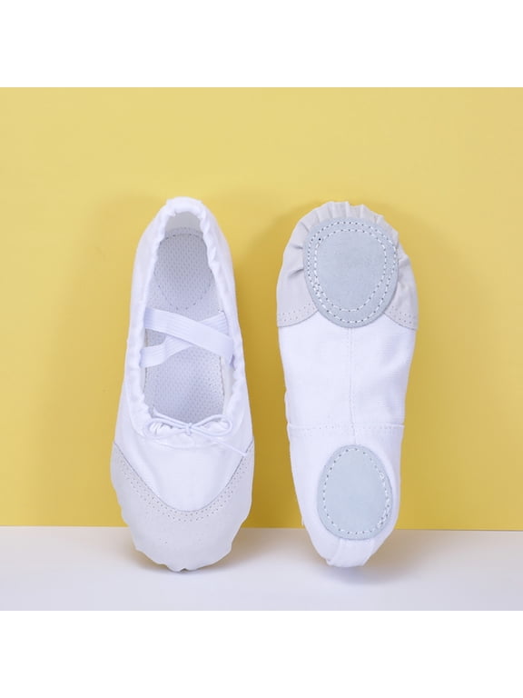 Girls Ballet Dance Shoes For Performance And Gymnastics Training Full Sole Sneakers With Laces on Shoes Toddler Girl