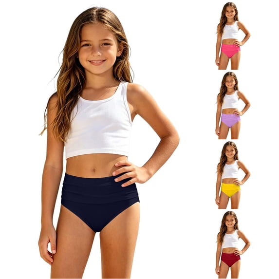 Shachafan Girls Bathing For Girls Split Bikini Swimwear With Swim Shorts For Girls Sun Piece Alternative Kid Swimsuits