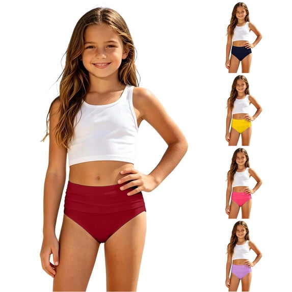 Shachafan Girls Bathing For Girls Split Bikini Swimwear With Swim Shorts For Girls Sun Piece Alternative Kid Swimsuits