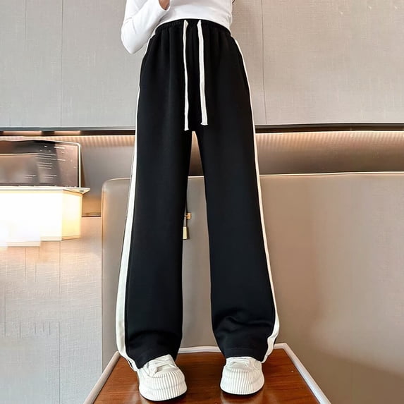 Shachafan Girls Casual Pants Straight Leg Joggers Loose Fit Trousers For Big Kids Youth Outdoor Sweatpants Streetwear Leggings Kids