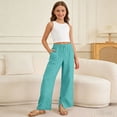 thumbnail image 1 of Shachafan Girls' Casual Solid Color Pants For Kids Everyday Comfort Breathable Knit Elastic Waist Kidswear For School And Play Kids Sweat Suit, 1 of 6