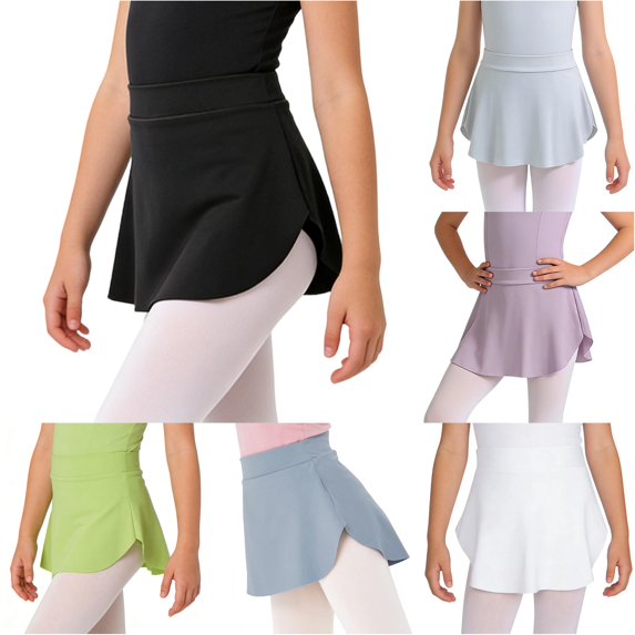 Shachafan Girls Dance Skirt Ballet Practice Wrap Side Slit Elastic Waist Shaping Tutu For Performance And Class Sleeveless Floral Dress