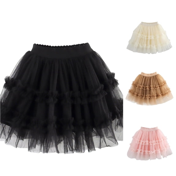 Shachafan Girls Layered Skirt With Flowy And Elastic Waistband For Casual Play And Party Wear Dress up Stuff