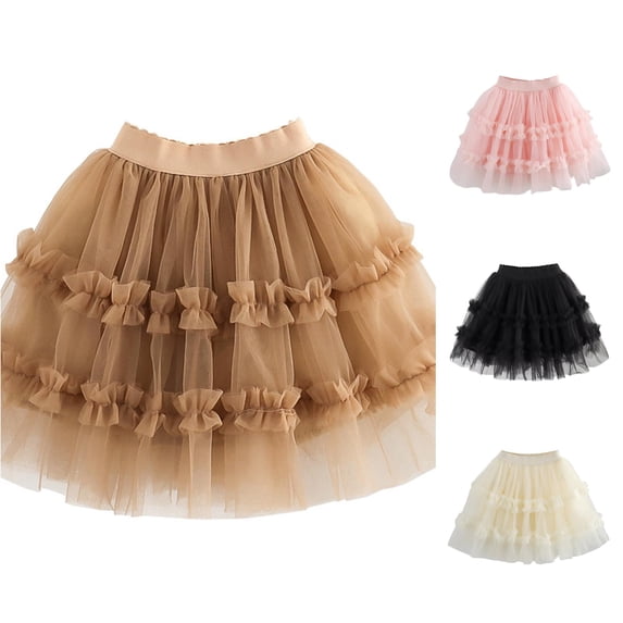 Shachafan Girls Layered Skirt With Flowy And Elastic Waistband For Casual Play And Party Wear Dress up Stuff