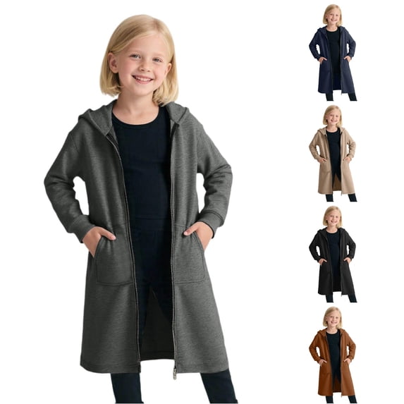 Shachafan Girls Long Sleeve Zip Up Hooded Sweatshirt Outerwear Cozy Lined Jacket For Autumn Winter Power High Voltage Hoodie