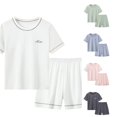 thumbnail image 1 of Shachafan Girls Outfits Set Soft Short Sleeve Pajama Set Comfortable Kids Loungewear For Daily Wear And Relaxation Kids Sweatpants Girls, 1 of 3
