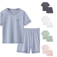 thumbnail image 1 of Shachafan Girls Outfits Set Soft Short Sleeve Pajama Set Comfortable Kids Loungewear For Daily Wear And Relaxation Kids Sweatpants Girls, 1 of 3