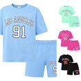 thumbnail image 1 of Shachafan Girls Printed T Shirt And Shorts Casual Streetwear Outfit For Kids Baby Girl Leggings 3-6 Months, 1 of 3