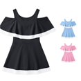 thumbnail image 1 of Shachafan Girls Ready Piece Swimwear For Girls With Ruffle Trim | Solid Bathing For Summer Two Piece Girls Bathing Suit, 1 of 4