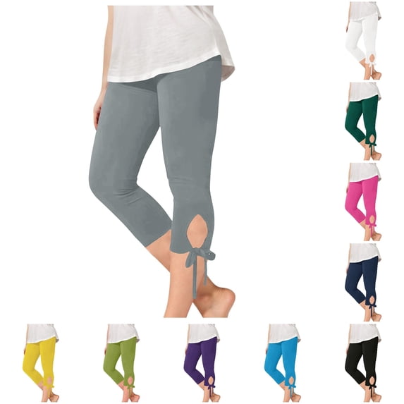 Shachafan Girls Stretchy Capri Leggings For Summer Comfortable Solid Color Casual Yoga Beach Workout Play Pants Star Leggings Kids