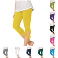 thumbnail image 1 of Shachafan Girls Stretchy Capri Leggings For Summer Comfortable Solid Color Casual Yoga Beach Workout Play Pants Star Leggings Kids, 1 of 4