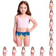 thumbnail image 1 of Shachafan Girls Swimwear Ice Print Swimsuit Kids Two Piece Bathing Sun Swim Trunks Rash Guard Beach Guards Toddlers, 1 of 4