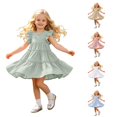 thumbnail image 1 of Shachafan Girls Tiered Party Dress With Ruffle Sleeves And Pleated Design For Summer Occasions Girl Dresses 5, 1 of 6
