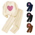 thumbnail image 1 of Shachafan Girls Tracksuit Long Sleeve Top With Wide Leg Pants Outfit For Big Kids Comfortable Casual Wear Little Girl Outfits, 1 of 9