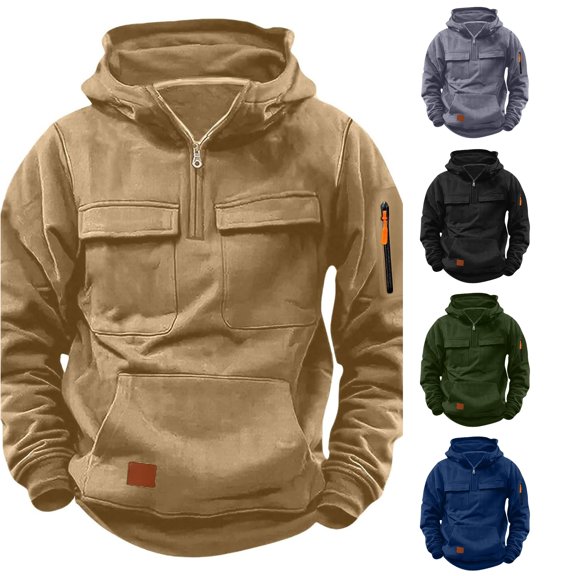 Shachafan Hoodies For Boys Casual Quarter Zip Pullover Tractical Long Sleeve Outdoor Athletic Youth Sweathshirt Sports Hoodie Hoodies for Kids Boys