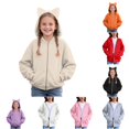 thumbnail image 1 of Shachafan Kids Zip Up Hoodie With Cat Ear Design For Girls – Casual Fashion Sweatshirt For Everyday Wear 4t Girl Sweater, 1 of 9