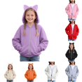 thumbnail image 1 of Shachafan Kids Zip Up Hoodie With Cat Ear Design For Girls – Casual Fashion Sweatshirt For Everyday Wear 4t Girl Sweater, 1 of 9