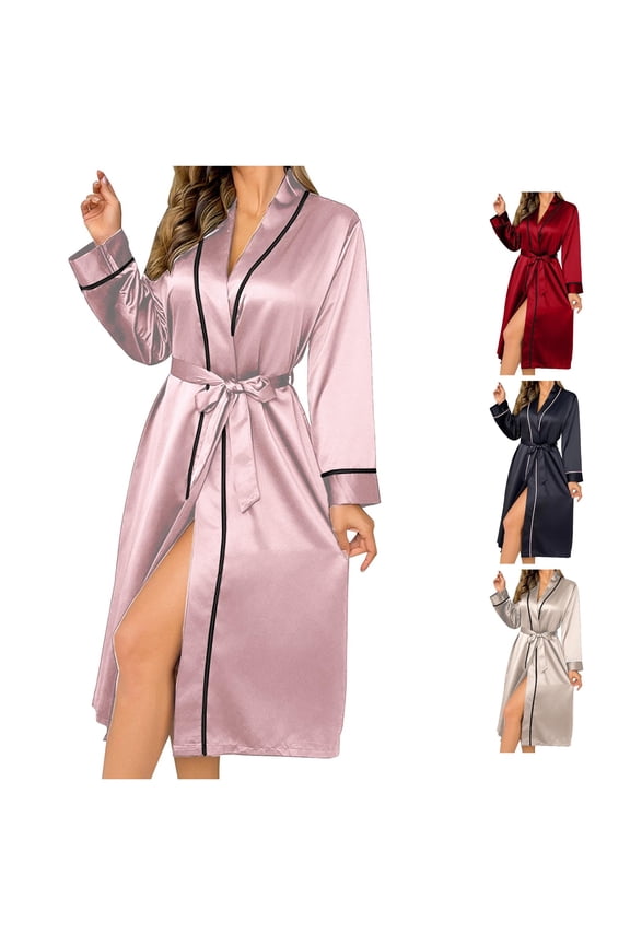 Ladies Long Ice Silk Nightgown Thin Fashion Home Clothes plus Size Maternity Robe 3xl