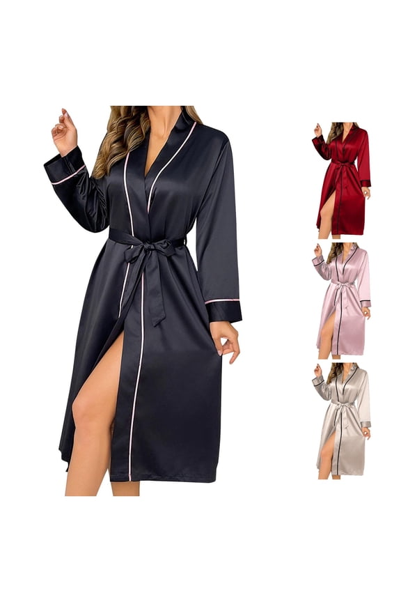 Ladies Long Ice Silk Nightgown Thin Fashion Home Clothes plus Size Maternity Robe 3xl