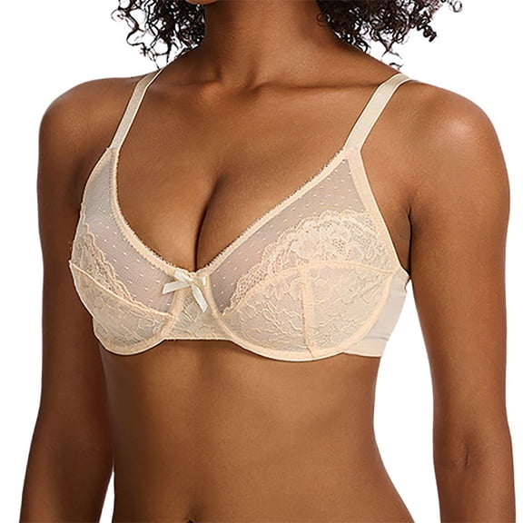 Shachafan Lunera Lace Bra For Women Lunera Bra No Underwire Thin Mesh Gathered Bras Full Coverage Push Up Sagging 36c Push up Bras for Women