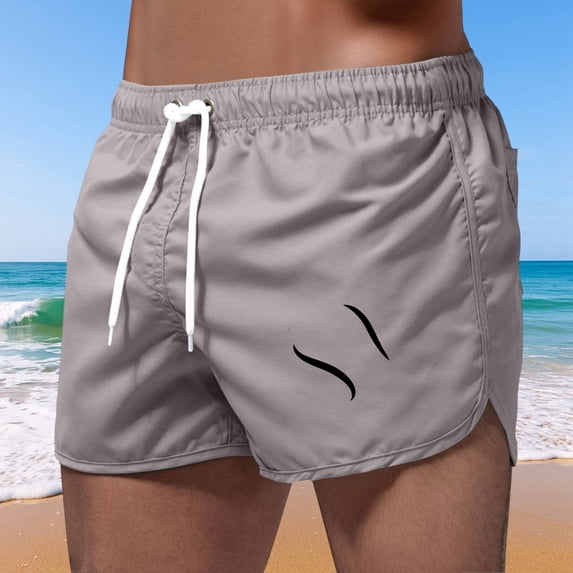 Shachafan Men's Swim Board Shorts Beach Shorts With Sports Print Casual 3 Inch Trunks For Swimming Surfing Mens Swim Shorts Pockets