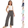 thumbnail image 1 of Shachafan Solid Color Casual Pants For Girls Soft Everyday Comfort Fit Easy Care Everyday Wear For Kids 9 Month Baby Girl Romper, 1 of 6