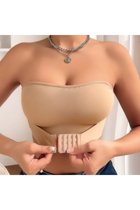 Strapless Bra For Seamless Push Up Neckline Comfortable T Shirt Bra With Silicone Band Bras Front Closure