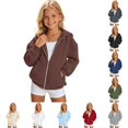 thumbnail image 1 of Shachafan Stylish Girls Hooded Zip Up Sweatshirt For Casual Everyday Wear Soft Lightweight Full Zip Hoodie With Front Pockets And Cozy Comfort Tween Girl Sweater, 1 of 5