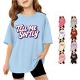 thumbnail image 1 of Shachafan Stylish Graphic Letter Print For Girls Comfortable Casual Tees And Shirts For Kids Youth Fashion Apparel Carry Camisole, 1 of 4