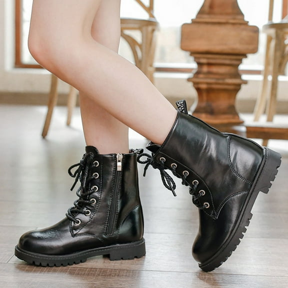 Shachafan Stylish Lined Leather Ankle Boots For Girls Casual Winter Footwear With Non Sole Baby Girl Boots Size 5 Little Girls Riding Boots