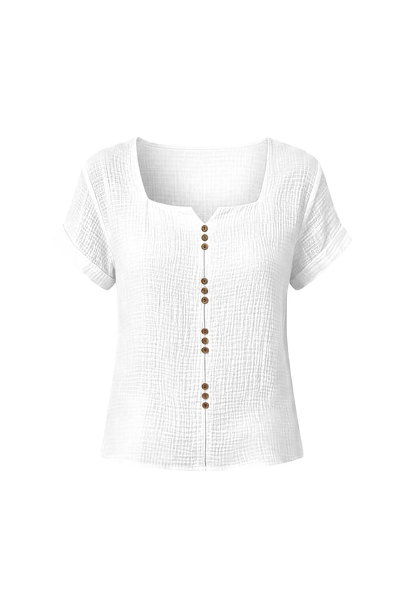 Summer For Casual Short Sleeve Button Down Shirts Summer Boho Beach Dry Tech Shirts Women