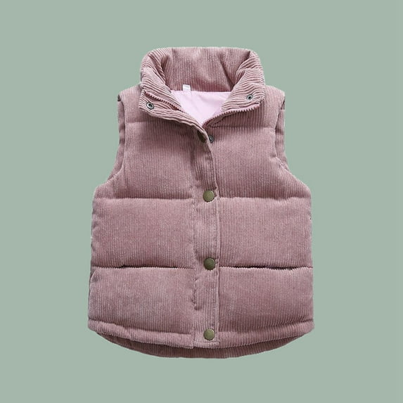Shachafan Toddler Kids Baby Boys Girls Corduroy Vest Fuzzy Sleeveless Coat Outerwear Pockets Jacket for Juniors Girls Outdoor Jackets for Girls