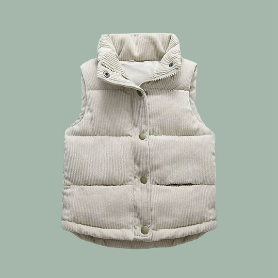 Shachafan Toddler Kids Baby Boys Girls Corduroy Vest Fuzzy Sleeveless Coat Outerwear Pockets Jacket for Juniors Girls Outdoor Jackets for Girls