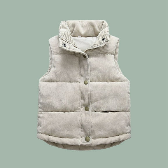Shachafan Toddler Kids Baby Boys Girls Corduroy Vest Fuzzy Sleeveless Coat Outerwear Pockets Jacket for Juniors Girls Outdoor Jackets for Girls