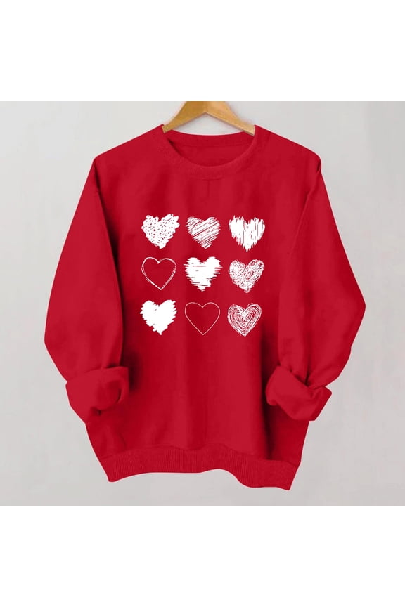 Valentine's Day Letters Printed Long Sleeve Round Neck Girls Hoodie Sweatshirt Hoodies Crop Top for Teen Girls Rappers with Puppies Hoodie