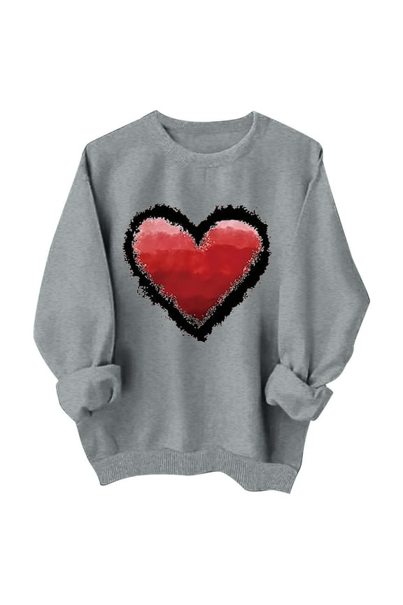 Valentines Shirts For Girls And Children Heart Cute Graphic Valentines Day Sweatshirts Long Sleeve Crew Neck Holiday Tops Rappers with Puppies Hoodie Kid Sweater