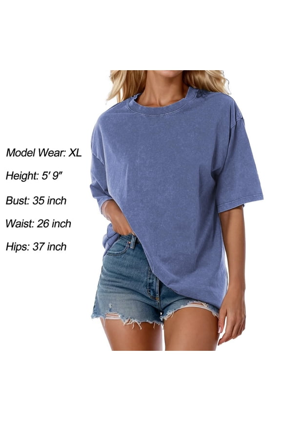 Washed Short Sleeve T Shirt Relaxed Fit Tie Dye Snowflake Print Casual Top Tech Pack
