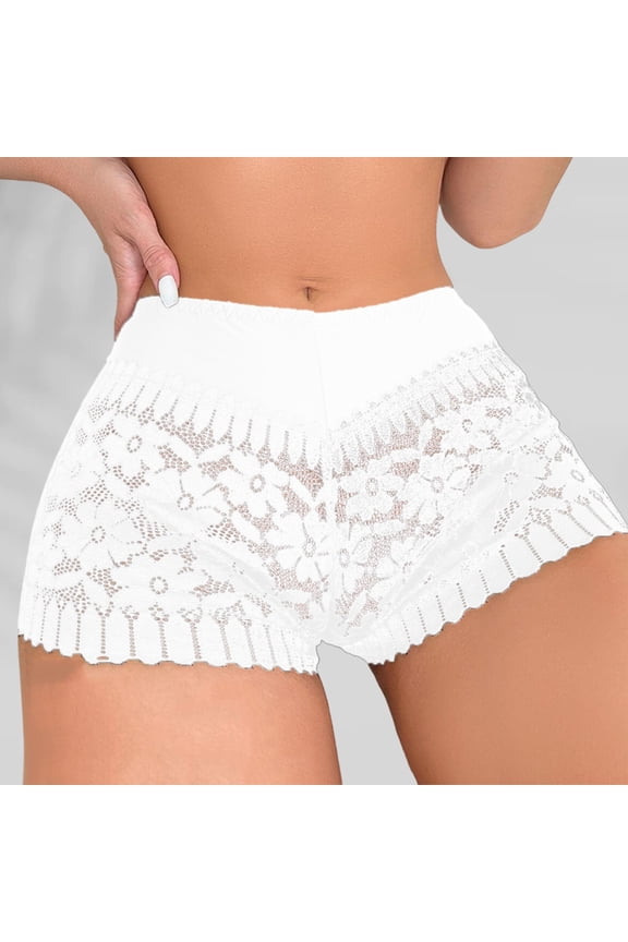 Women's Flat Angle Underwear Breathable High Waisted Underwear Silk G String Panties for Women